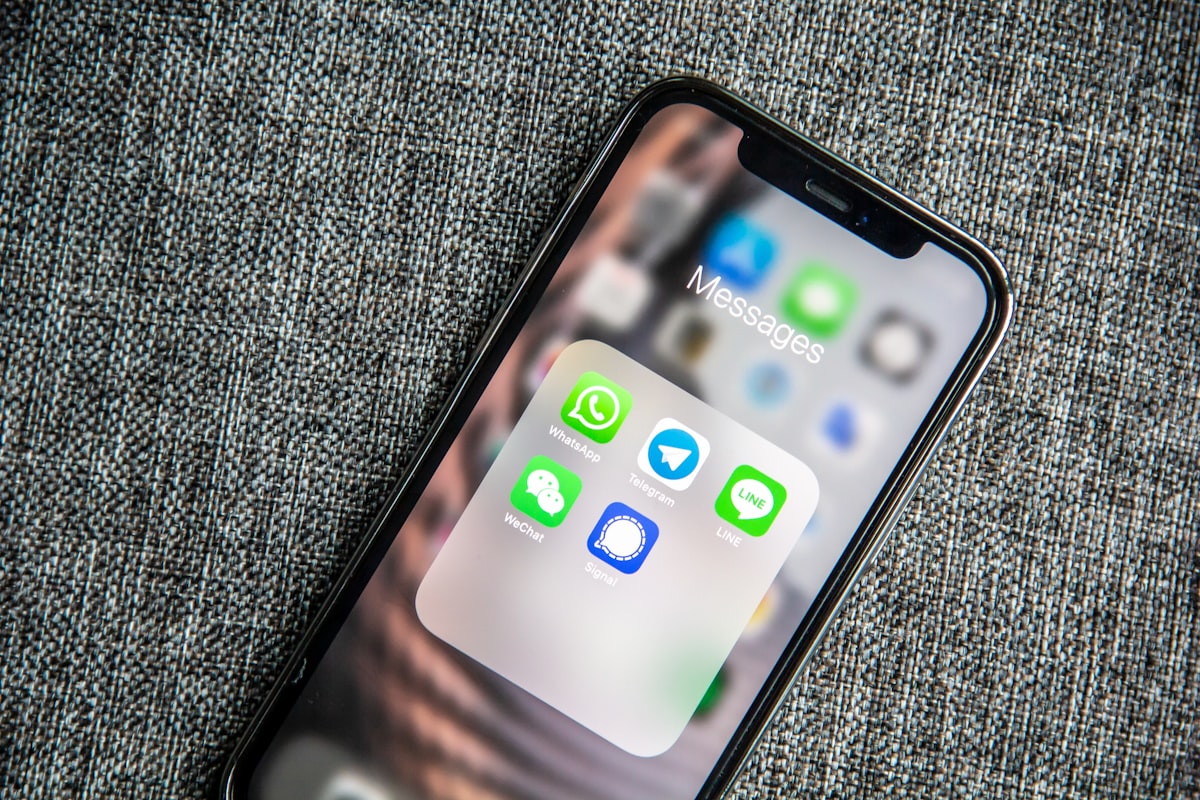 Smartphone with messaging apps